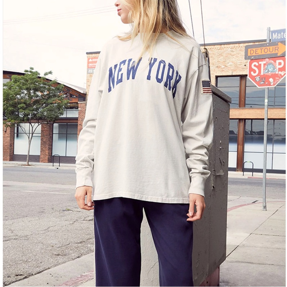NWOT! Brandy Melville New York Patch Long Sleeve Top